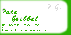 mate goebbel business card